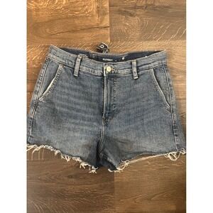 Old Navy Denim Shorts Sky-Hi A-Line Higher High-Rise‎ Frayed Hem Size 8